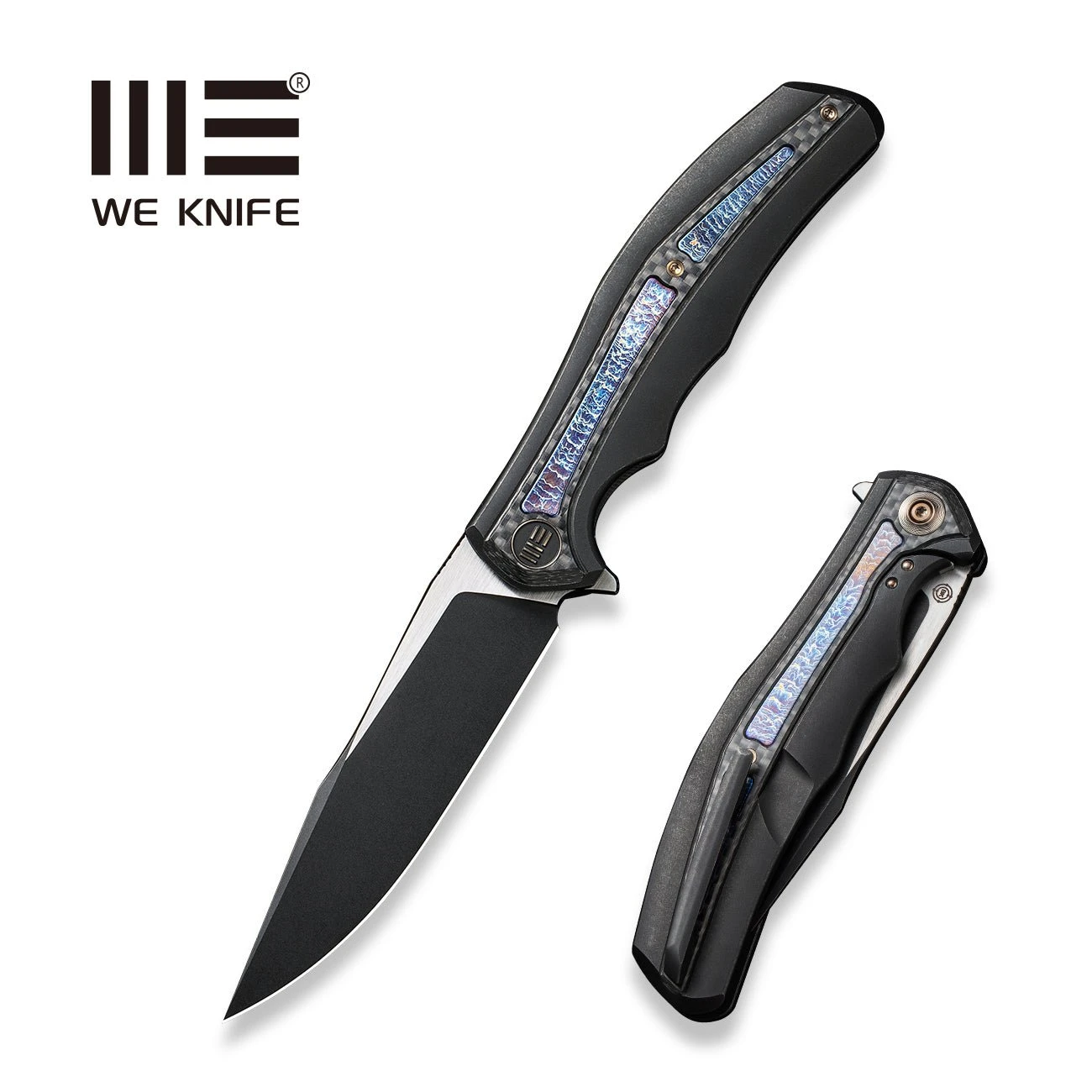 WEKNIFE Zonda Flipper Knife Titanium Handle With Carbon Fiber (4.05" CPM 20CV Blade) WE22016-1 2 WEKNIFE Zonda Flipper Knife Titanium Handle With Carbon Fiber (4.05" CPM 20CV Blade) WE22016-1